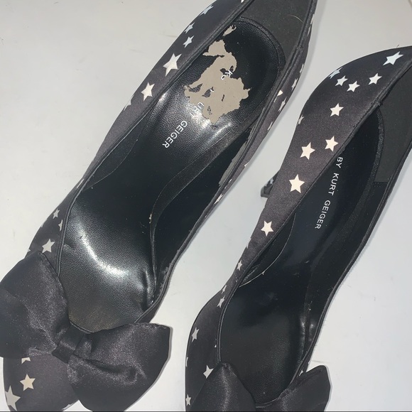 KG by Kurt Geiger Black White Star Bow Heels - Picture 6 of 12